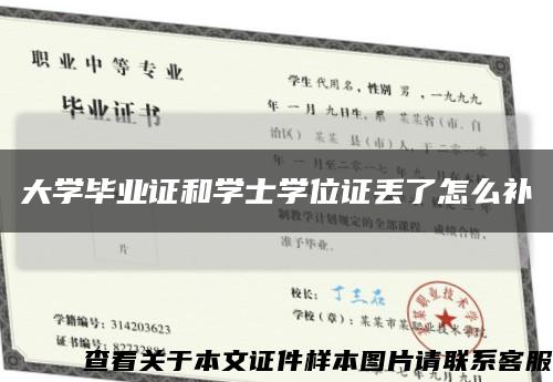 大学毕业证和学士学位证丢了怎么补缩略图
