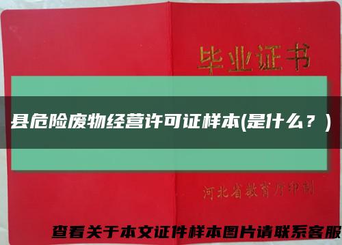 县危险废物经营许可证样本(是什么？)缩略图