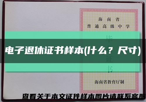 电子退休证书样本(什么？尺寸)缩略图