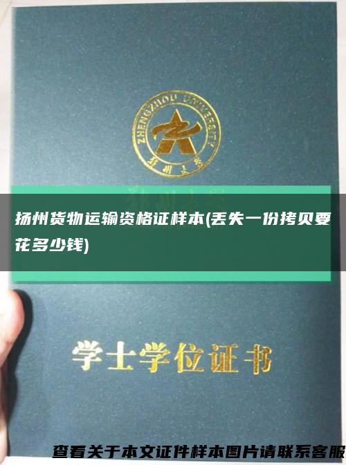 扬州货物运输资格证样本(丢失一份拷贝要花多少钱)缩略图