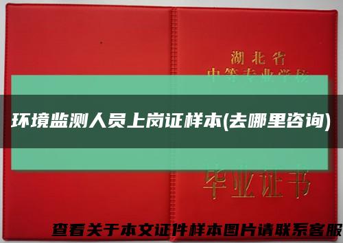 环境监测人员上岗证样本(去哪里咨询)缩略图