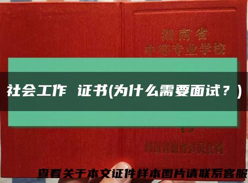 社会工作 证书(为什么需要面试？)缩略图