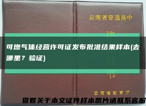 可燃气体经营许可证发布批准结果样本(去哪里？验证)缩略图