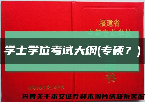学士学位考试大纲(专硕？)缩略图