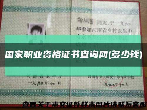 国家职业资格证书查询网(多少钱)缩略图