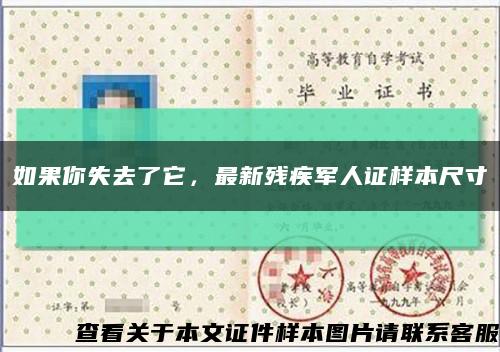 如果你失去了它，最新残疾军人证样本尺寸缩略图