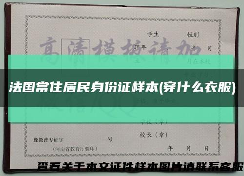 法国常住居民身份证样本(穿什么衣服)缩略图