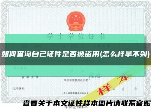 如何查询自己证件是否被盗用(怎么样拿不到)缩略图