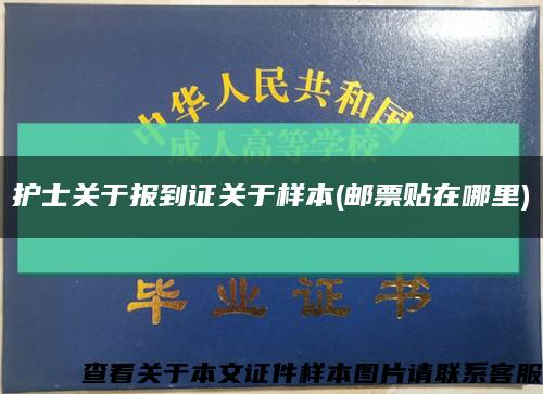 护士关于报到证关于样本(邮票贴在哪里)缩略图