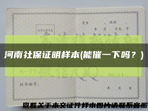 河南社保证明样本(能催一下吗？)缩略图