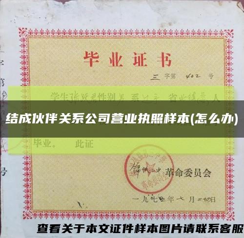 结成伙伴关系公司营业执照样本(怎么办)缩略图