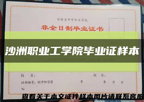 沙洲职业工学院毕业证样本缩略图