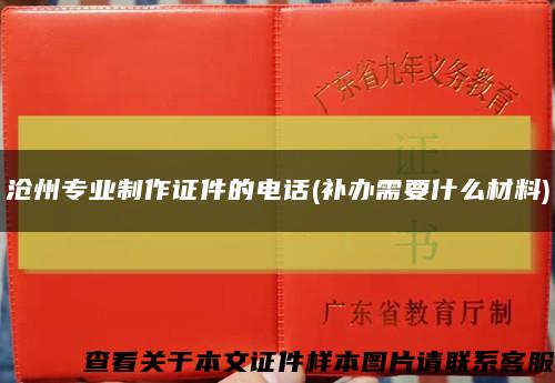 沧州专业制作证件的电话(补办需要什么材料)缩略图