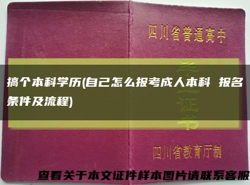 搞个本科学历(自己怎么报考成人本科 报名条件及流程)缩略图