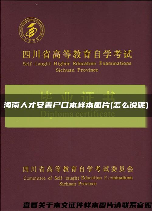 海南人才安置户口本样本图片(怎么说呢)缩略图