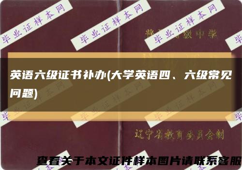 英语六级证书补办(大学英语四、六级常见问题)缩略图