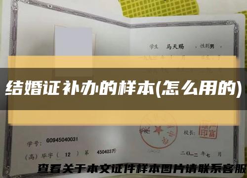 结婚证补办的样本(怎么用的)缩略图