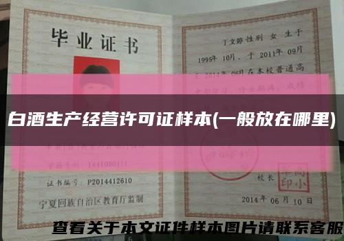 白酒生产经营许可证样本(一般放在哪里)缩略图