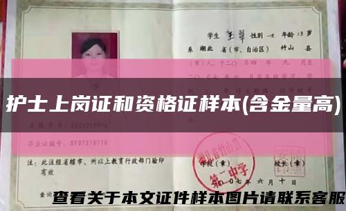 护士上岗证和资格证样本(含金量高)缩略图