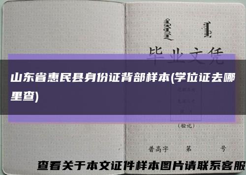 山东省惠民县身份证背部样本(学位证去哪里查)缩略图