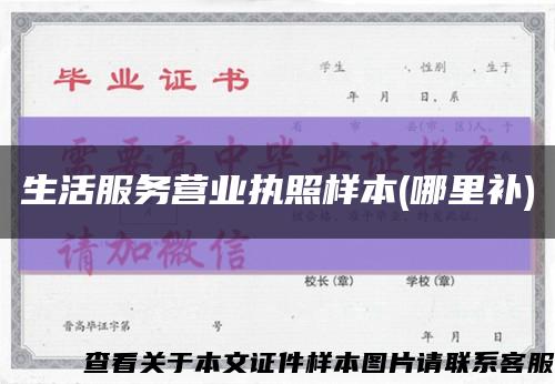 生活服务营业执照样本(哪里补)缩略图
