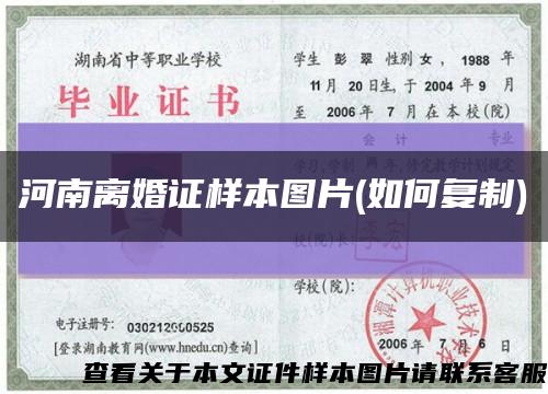 河南离婚证样本图片(如何复制)缩略图