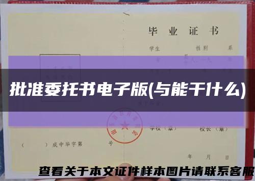 批准委托书电子版(与能干什么)缩略图