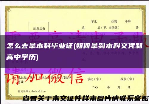 怎么去拿本科毕业证(如何拿到本科文凭和高中学历)缩略图
