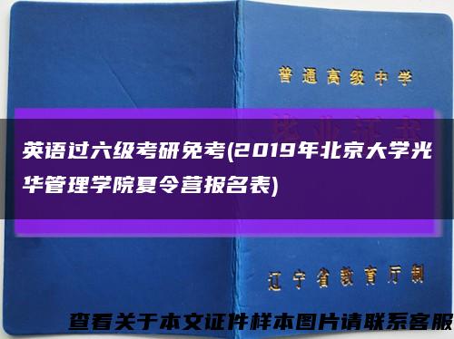 英语过六级考研免考(2019年北京大学光华管理学院夏令营报名表)缩略图
