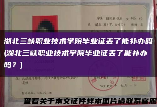 湖北三峡职业技术学院毕业证丢了能补办吗(湖北三峡职业技术学院毕业证丢了能补办吗？)缩略图