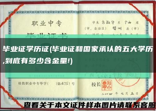 毕业证学历证(毕业证和国家承认的五大学历,到底有多少含金量!)缩略图