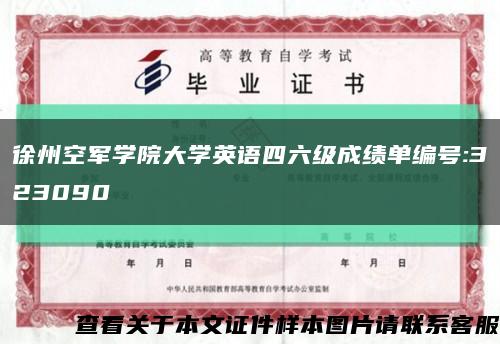 徐州空军学院大学英语四六级成绩单编号:323090缩略图