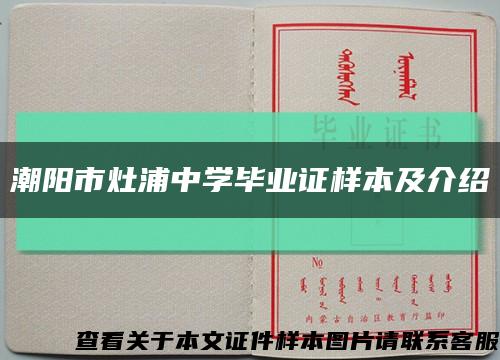 潮阳市灶浦中学毕业证样本及介绍缩略图