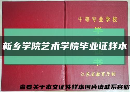 新乡学院艺术学院毕业证样本缩略图