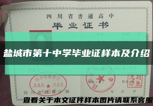 盐城市第十中学毕业证样本及介绍缩略图
