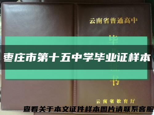 枣庄市第十五中学毕业证样本缩略图