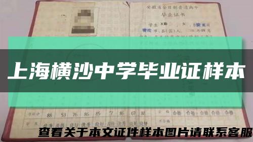上海横沙中学毕业证样本缩略图
