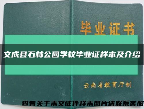 文成县石林公园学校毕业证样本及介绍缩略图