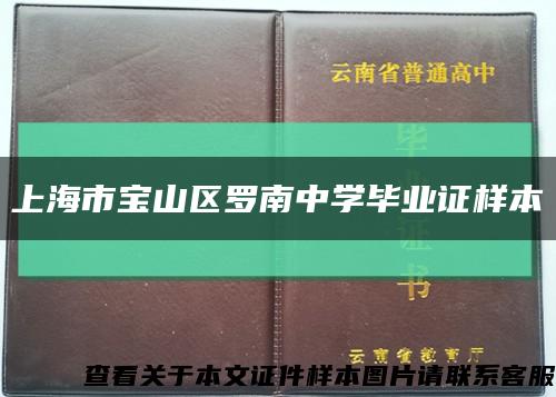 上海市宝山区罗南中学毕业证样本缩略图