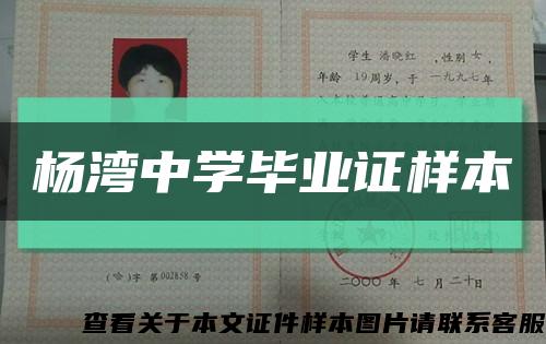 杨湾中学毕业证样本缩略图