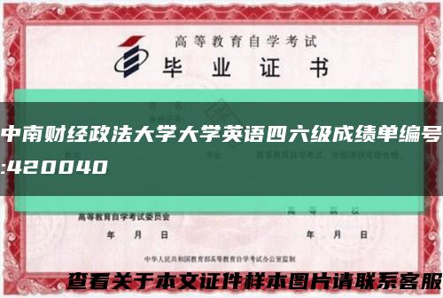 中南财经政法大学大学英语四六级成绩单编号:420040缩略图