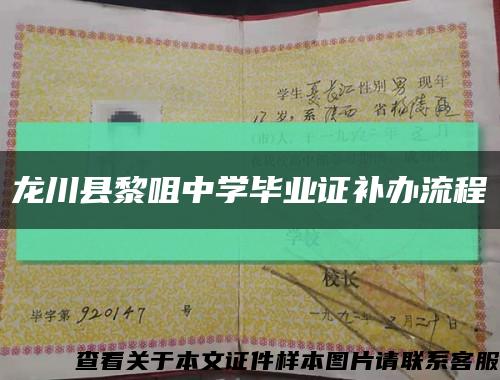龙川县黎咀中学毕业证补办流程缩略图