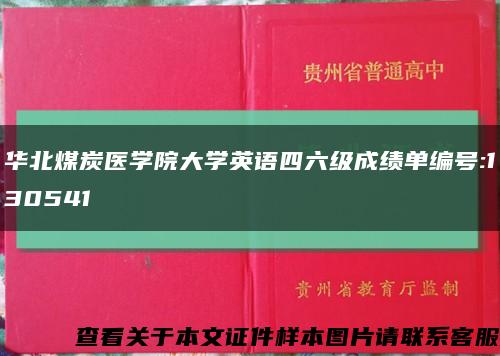 华北煤炭医学院大学英语四六级成绩单编号:130541缩略图