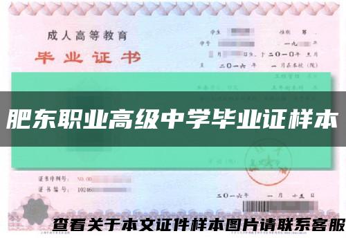 肥东职业高级中学毕业证样本缩略图