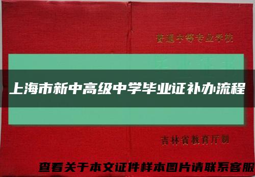 上海市新中高级中学毕业证补办流程缩略图