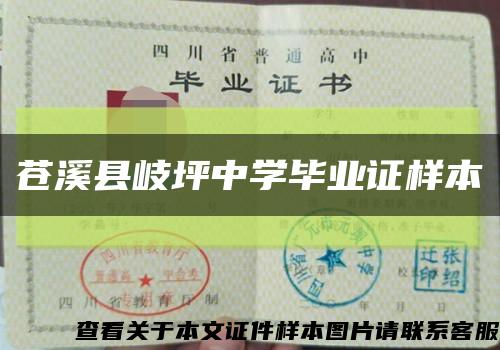 苍溪县岐坪中学毕业证样本缩略图