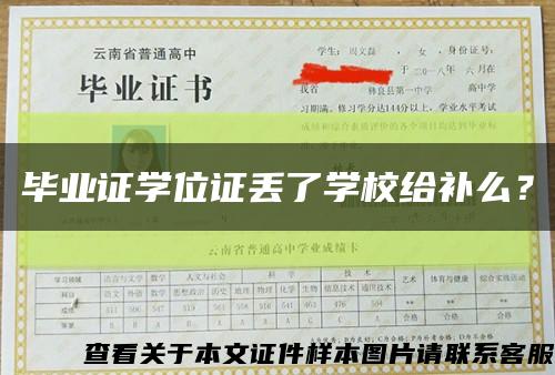 毕业证学位证丢了学校给补么？缩略图