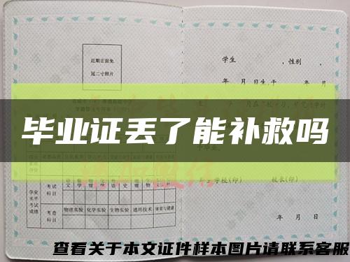 毕业证丢了能补救吗缩略图