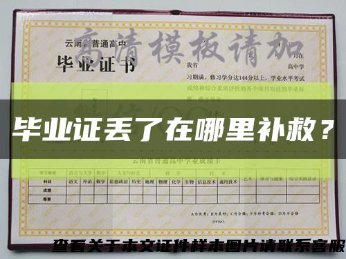 毕业证丢了在哪里补救？缩略图