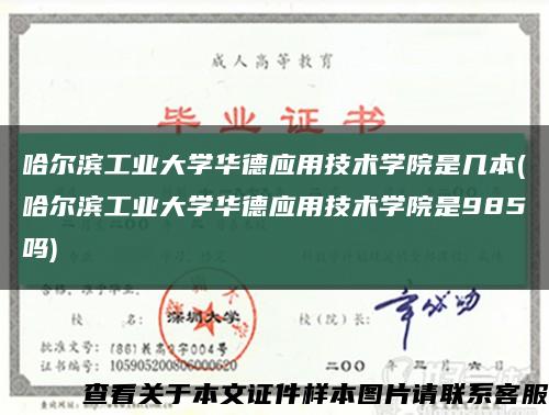 哈尔滨工业大学华德应用技术学院是几本(哈尔滨工业大学华德应用技术学院是985吗)缩略图